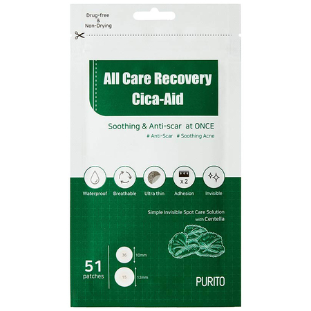 Купить PURITO All Care Recovery Cica-Aid - Патчи от прыщей